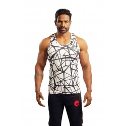 Omtex Gym Tank Criss Cross White